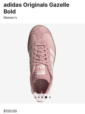 adidas Gazelle Bold Women's Suede Sneaker - Pink & White 6.5